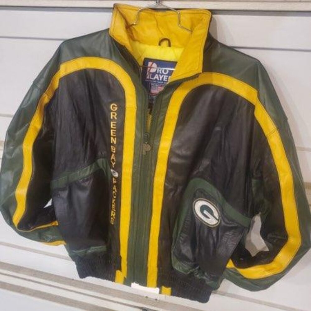 Vintage Green Bay Packers Leather Jacket